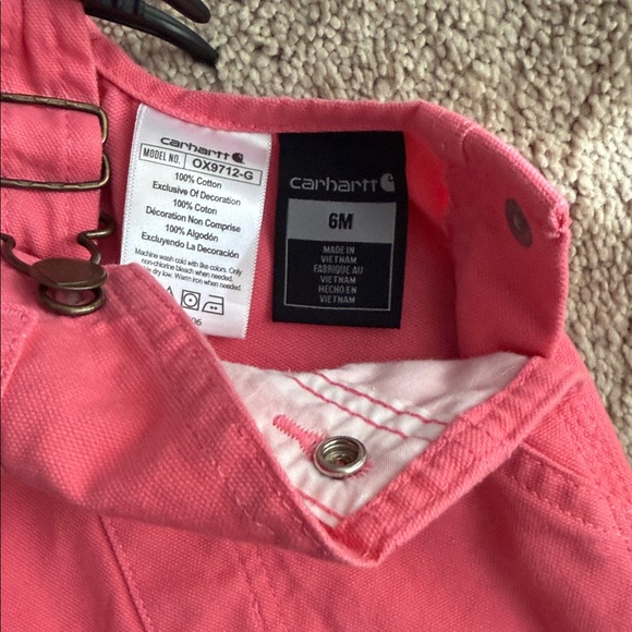 Carhartt Pink Kids One Piece Bodysuit - Picture 3 of 3